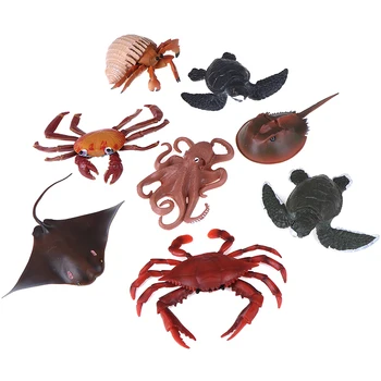 

1Pc Marine Organism Model Toy Sea Life Animals Monster Hermit Crab Octopus Turtle Horseshoe Toys Collection Gift Bed Decor