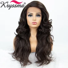 Длинная темная коричневый, черный синтетический Синтетические волосы на кружеве парики для Для женщин лозы/черный Косплэй женский парик объемная волна Для женщин парика, устойчивая к высоким температурам