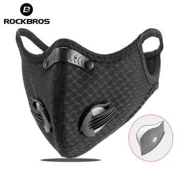 

ROCKBROS Cycling Mask PM2.5 Mask Filter Dust Mask Activated Carbon With Filter Anti-Pollution Bicycle MTB Bike Face Mask