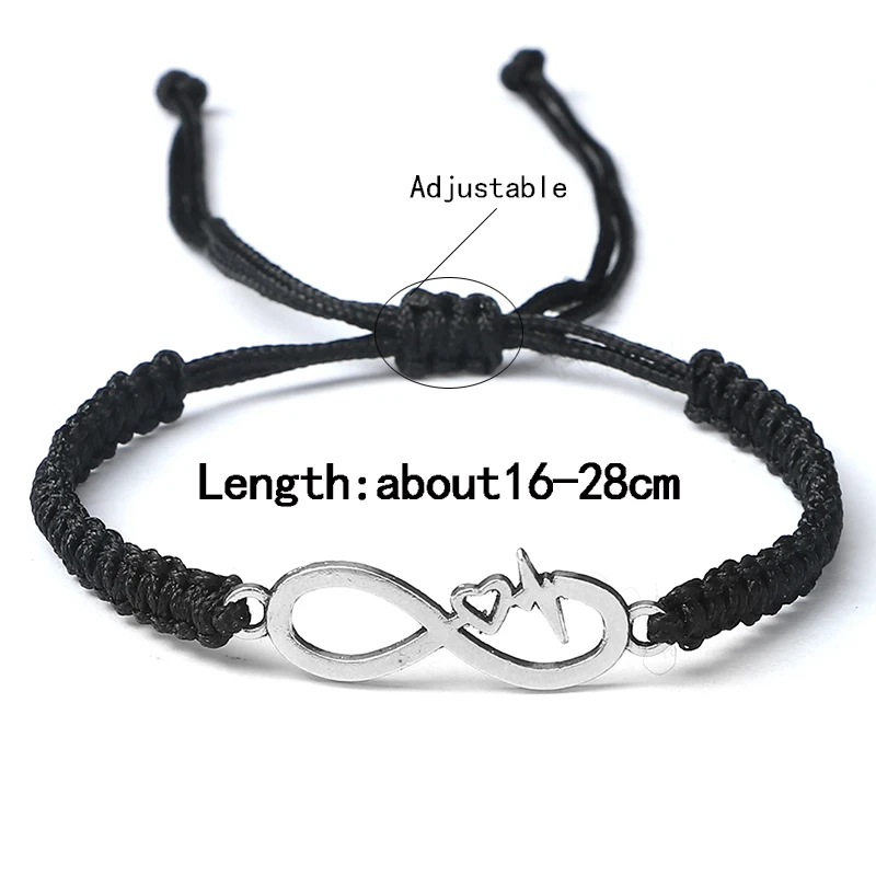 Charm Women Men Bracelet Infinity ECG Lucky Red String Braided