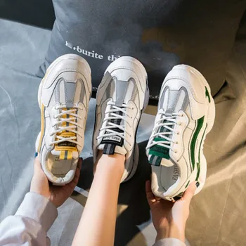

Women Running Shoes Tide Fall New Air-permeable Mesh Sports Shoes Wear-resistant Sneakers Women Multicolor Heighten Shoes E15-08