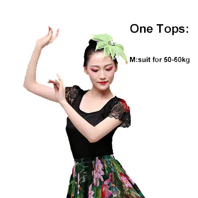 Tops Size M Испанский бой быков танцевальная юбка в стиле фламенко бальные костюмы в стиле искусства женское атласное платье Цыганский красный костюм для сценических выступлений костюм - Цвет: Tops Size M