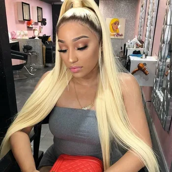 

Synthetic Lace Front Wig Dark Roots 613 Blonde Ombre Wig Glueless Long Straight Hair Heat Resistant Synthetic Wigs for Women