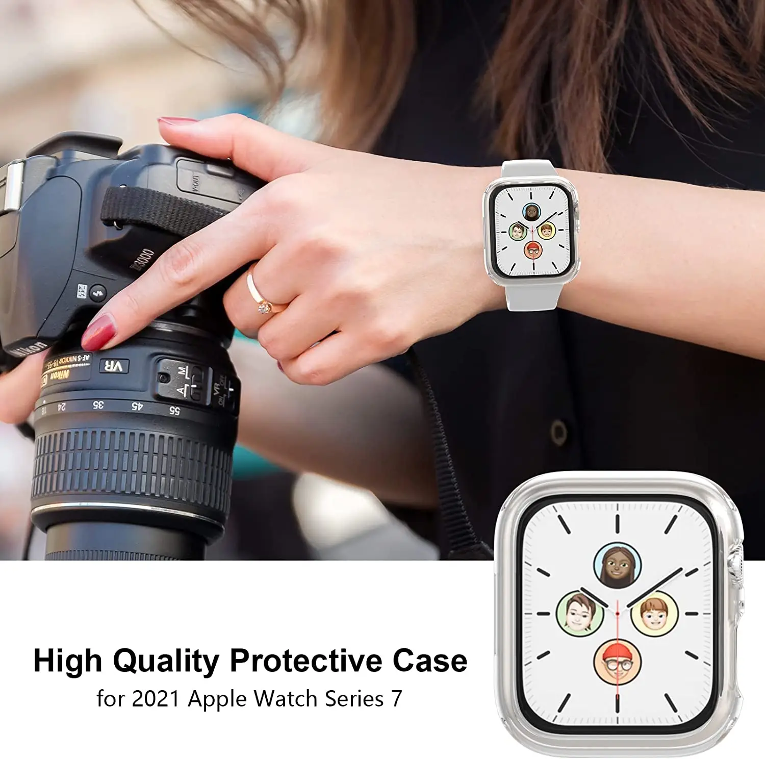 Cover for Apple Watch  45mm 41mm  44mm  40mm 42mm 38mm Shock-Proof Resist Bumper Protective Case for iWatch SE 7 6 5 4 3 2 1