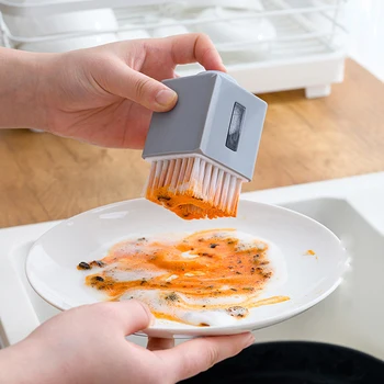 

Automatic Liquid Cleaning Brush Kitchen Dish Brush With Liquid Soap Dispenser Pot Dish Brush Household Kitchen Washing Utensils