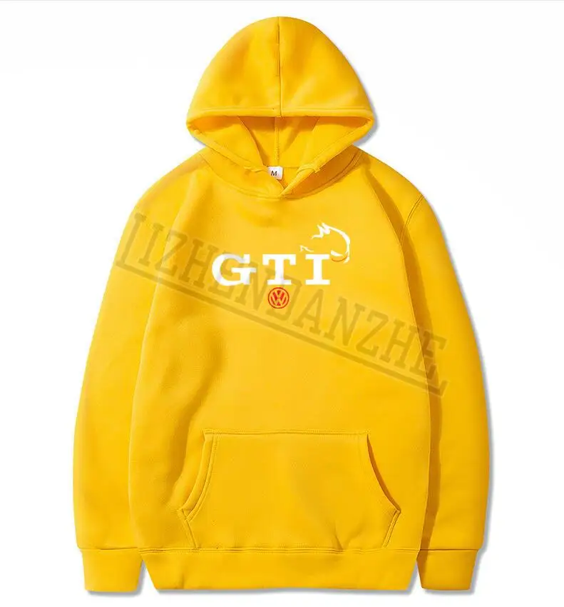 Мужские брендовые GTI Модные мужские толстовки с капюшоном весна осень мужские повседневные толстовки женские толстовки Топы - Цвет: Цвет: желтый