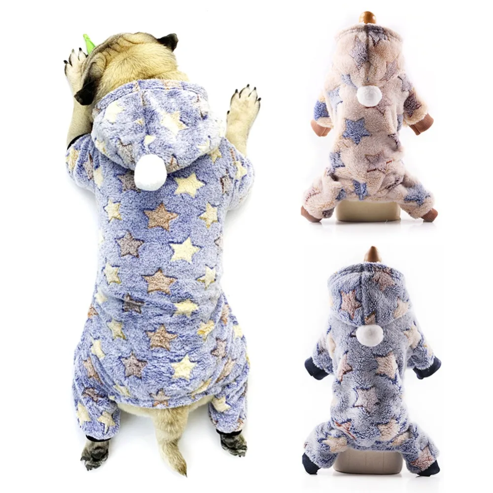 Practical Soft Fleece Dog Jumpsuit Sweater Sweatshirt Winter Dog Flannel Clothes Small Puppy Coat Pet Outfits Hoodie
