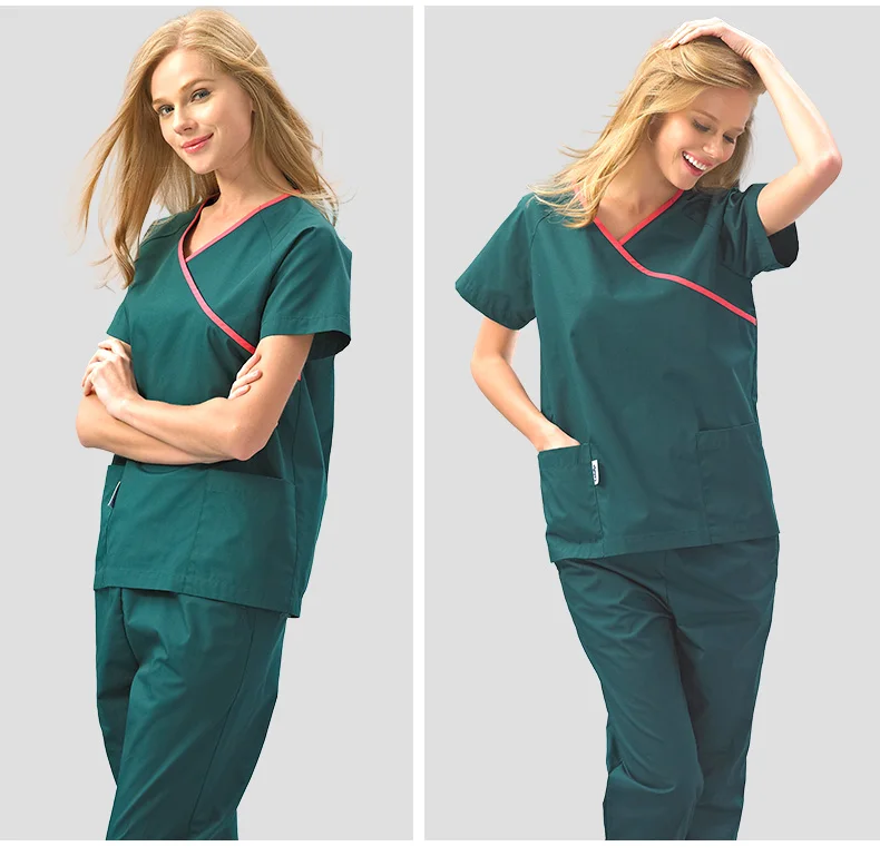 Viaoli New Arrival 100% Cotton Scrub Suit Cloth Medical Female Nurse Uniform Operating Room Scrub Clothes Dress Medical Cloth