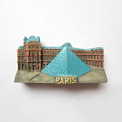 Louvre Севилья Мадрид Франция Лувр Творческий Стерео смолы холодильник магнитная наклейка сувенир из поездки подарок магнит на холодильник - Цвет: Louvre