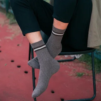 

Japanese Korean Style Men Socks Cotton Double Knit Calcetines Happy Socks Men Skarpetki Comfortable Breathable Funny Meias 0401