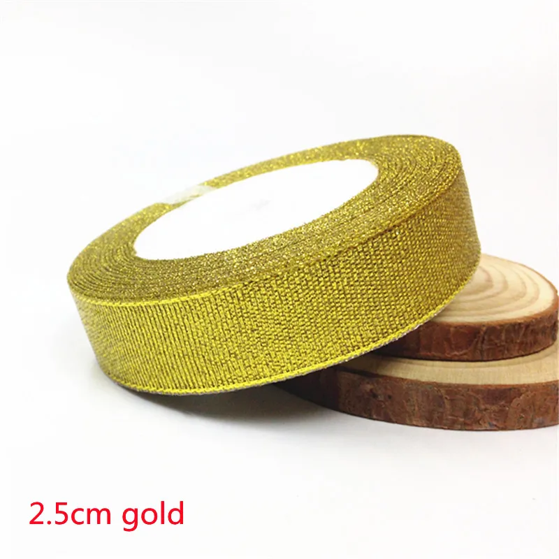 Elegant Silver and Gold Silk Satin Organza Ribbon for Wedding and DIY Crafts - 25 Yards