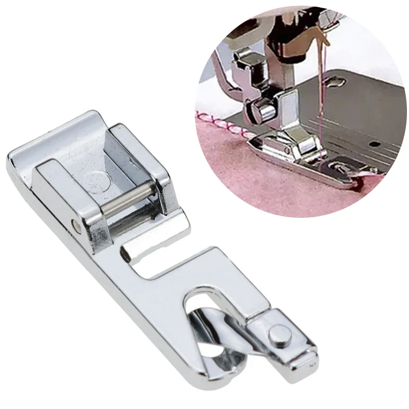 

Sewing Machine 3MM Foot Presser Rolled Hem Feet Selvage Crimping Presser Household Stainless Steel Sewing Machine Accessories E