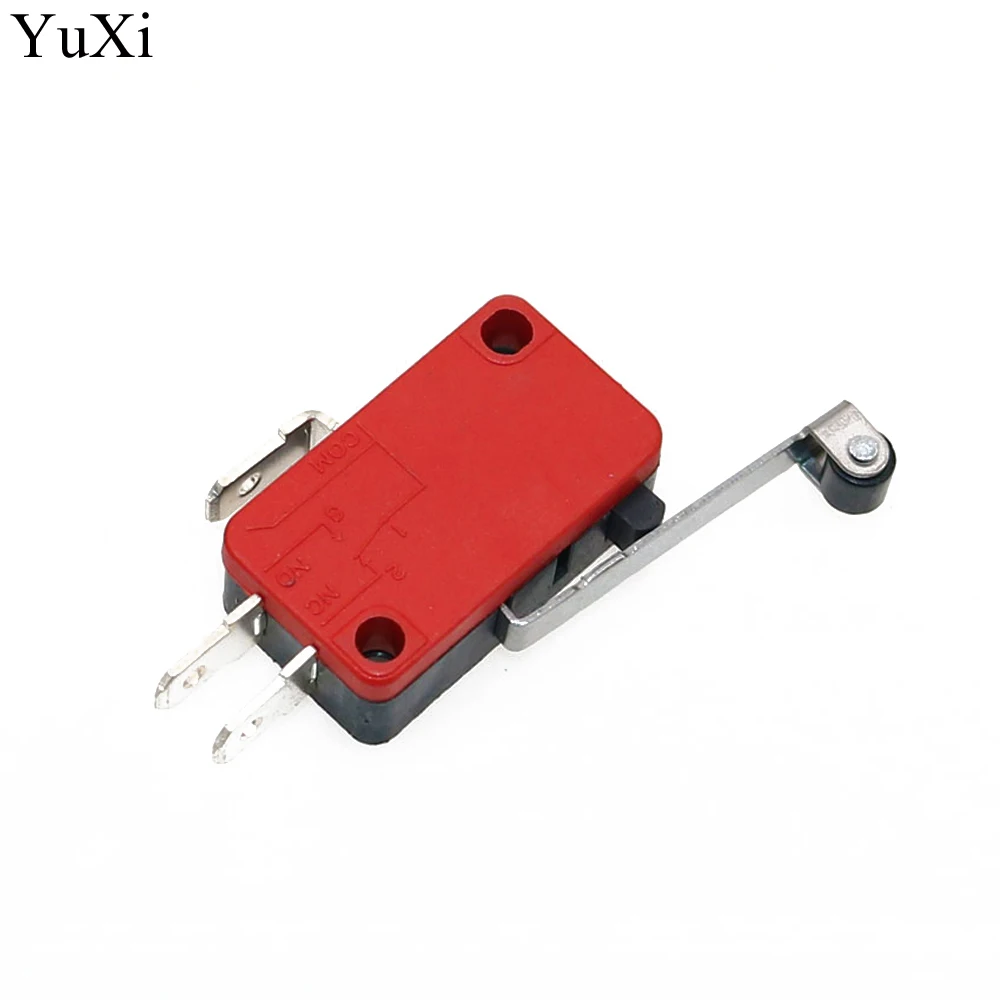 YuXi роликовый рычаг Micro Switch16A 125v AC/250VAC, кнопочный SPDT мгновенный фиксатор действия концевой переключатель путешествия