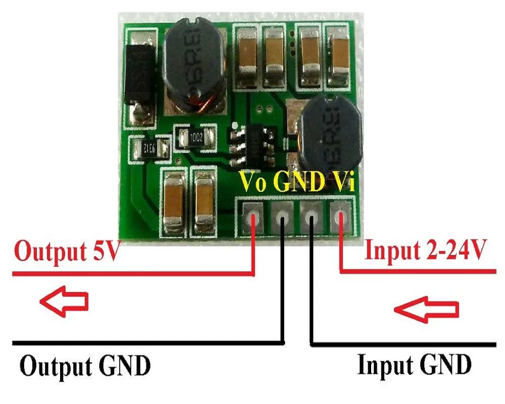 

DD2412SA_5V 2-24V to 5V DC-DC Boost-Buck Step-up & Step-down Converter Power Supply for Cell phone charger