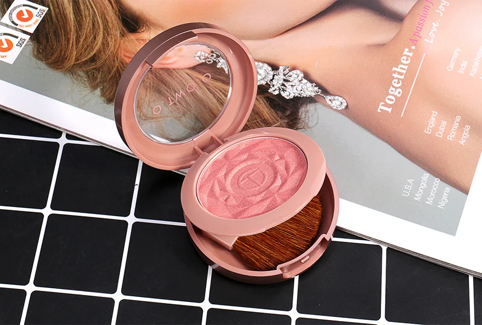 O.TWO.OSingleBlushBlush,Long Lasting Baking Powder, Bright SkinColor, Long Lasting Rouge 6 Colors 9120 Makeup BlushPaletteBlush