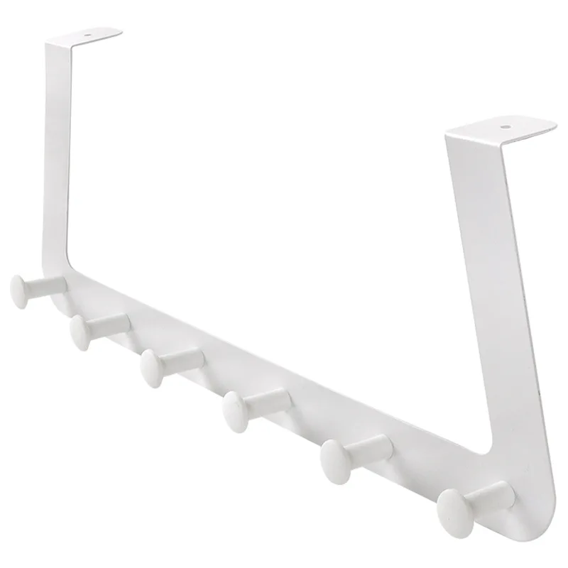 

New Nailless Door Hook Living Room Wall Hanger Hat Durable Kitchen 6 Hooks Bearing About 10-15Kg
