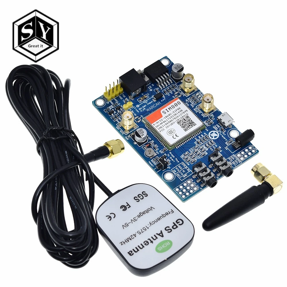 SIM808 вместо SIM908 модуля GSM GPRS GPS макетная плата IPX SMA с антенной доступная для Raspberry Pi