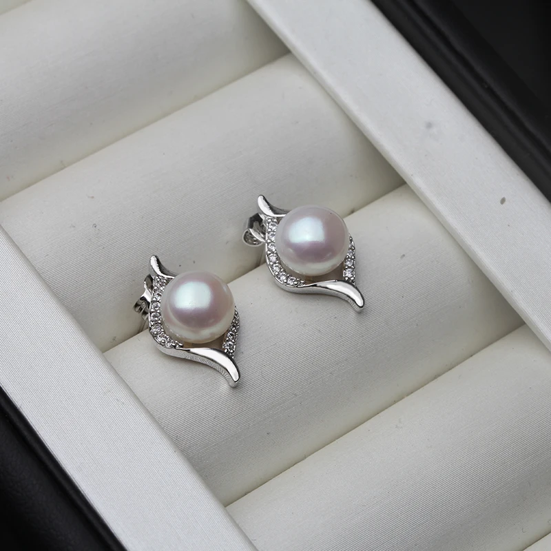 

Genuine Freshwater Natural Pearl Stud Earrings Women,Beautiful Small Cute 925 Silver Earring Jewelry White Black Birthday Gift