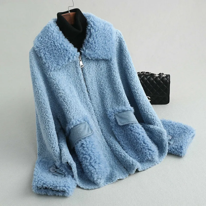 

100% Wool Jacket Autumn Winter Coat Women Clothes 2020 Korean Real Fur Coat Women Tops Suede Lining Abrigo Mujer KQN59395
