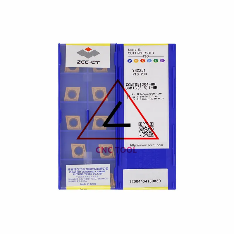 

10 шт. оригинальных китайских токарных вставок CCMT09T304-HM YBC251 ZCCCT