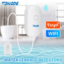 

TOWODE WIFI Water Leakage Alarm Tuya Smart APP Home Security Water Leak Sensor Household Flood Alert Overflow Detection Alarm