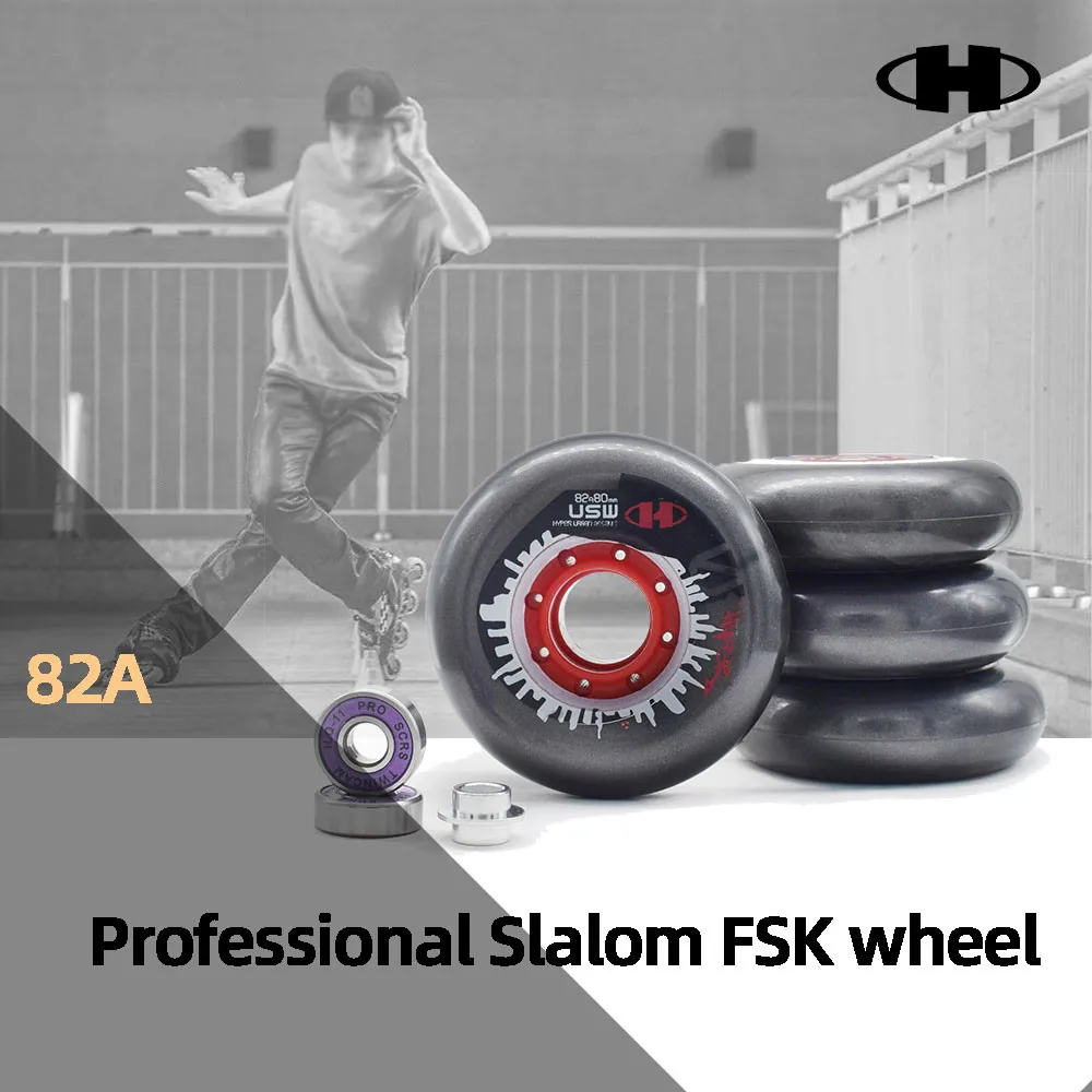 

82A High Elasticity Slalom Wheel for SEBA for Powerslide RB Roller Skates Tyre 80 80mm Wheels Inline Skating Hyper Grip +G FSK