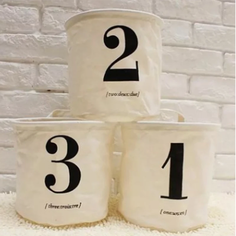  Cotton and linen home fabric creative cosmetics storage bucket Digital soft decoration gift finishi