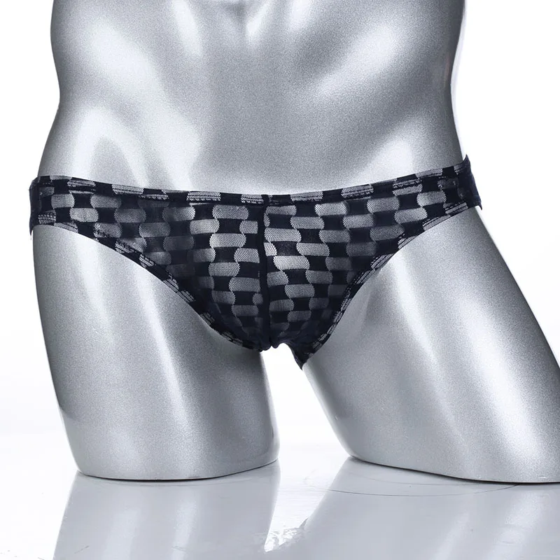 Трусы брифы мужские сетчатые с заниженной талией пикантное нижнее белье