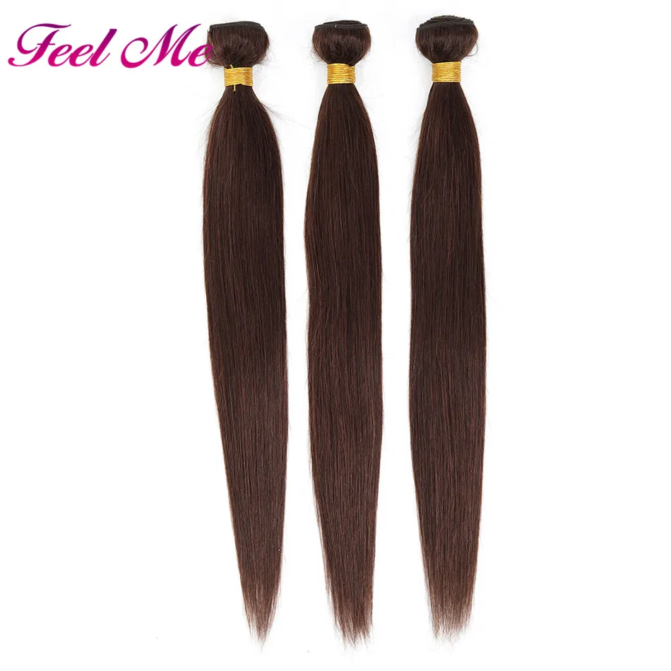 

Feel Me Pre-colored Straight Hair Bundles #2 Peruvian Human Hair Bundles Non Remy 3/4 Bundles 8-26 inches Hair Weaves Extension