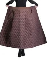  Winter Long Quilted Vintage Skirt Women Oversized Korean Fashion High Waist Plus Size Warm Down Cotton A-Line Thick Skirt Female 