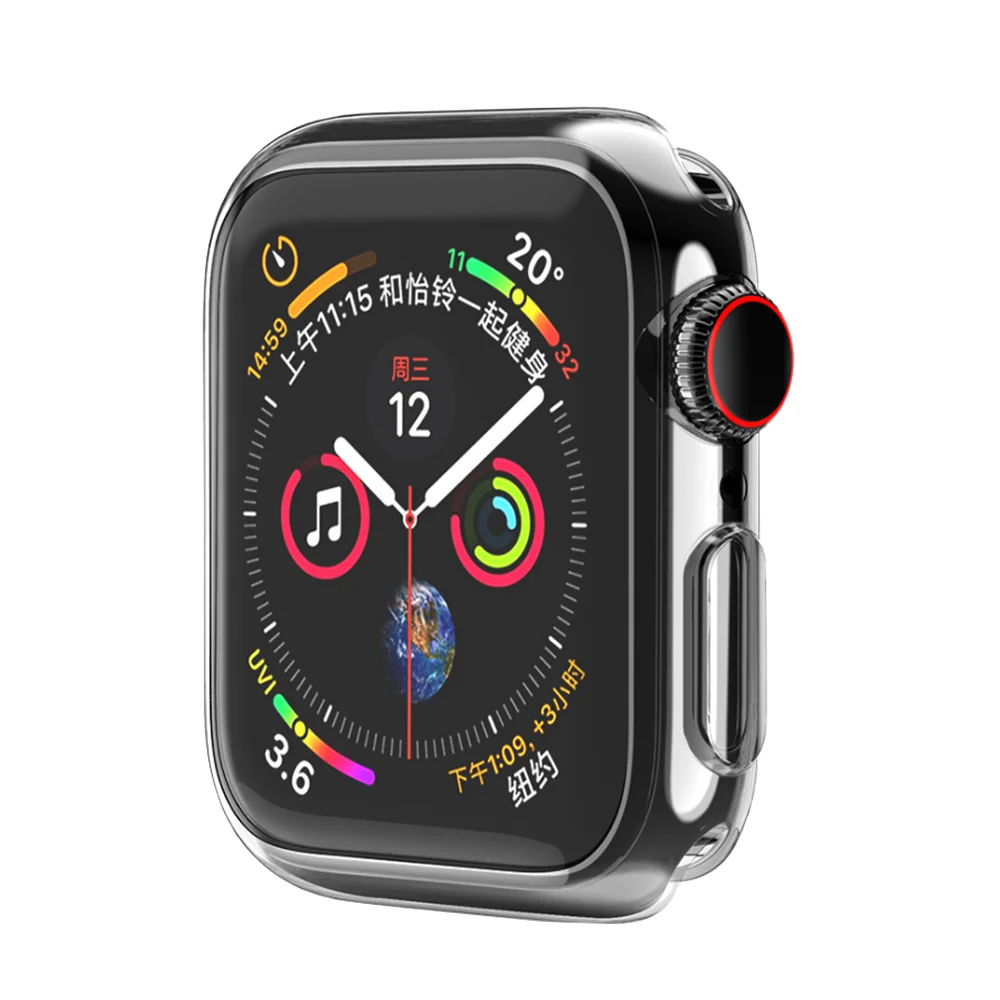 Прозрачная крышка для apple watch 5 Чехол iwatch 44 мм 40 мм apple watch 4 ультра-тонкий ТПУ защитный бампер для экрана Аксессуары для часов