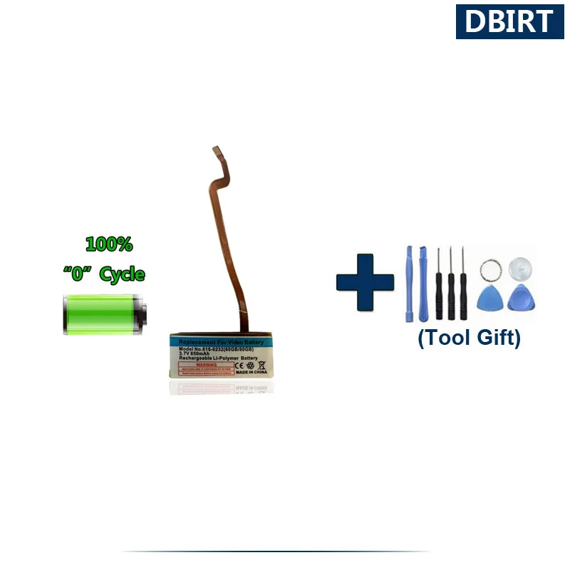 Strumenti Regalo 850Mah 616-0232 Batteria Per Apple Ipod Classic 6 A Generazione 80Gb Video 30Gb 60Gb A1036 A1136 Mb145 Mb150 160Gb Mp4 Akku