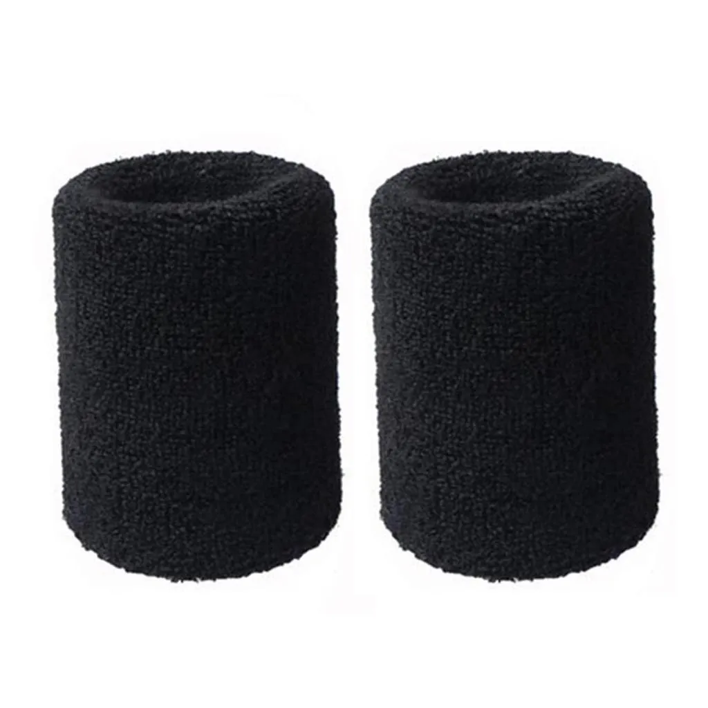 2PCS Wristband Cotton Unisex Sport Sweatband Wrist Protector Running Badminton Basketball Brace Terry Cloth Sweat Band hot#YL5