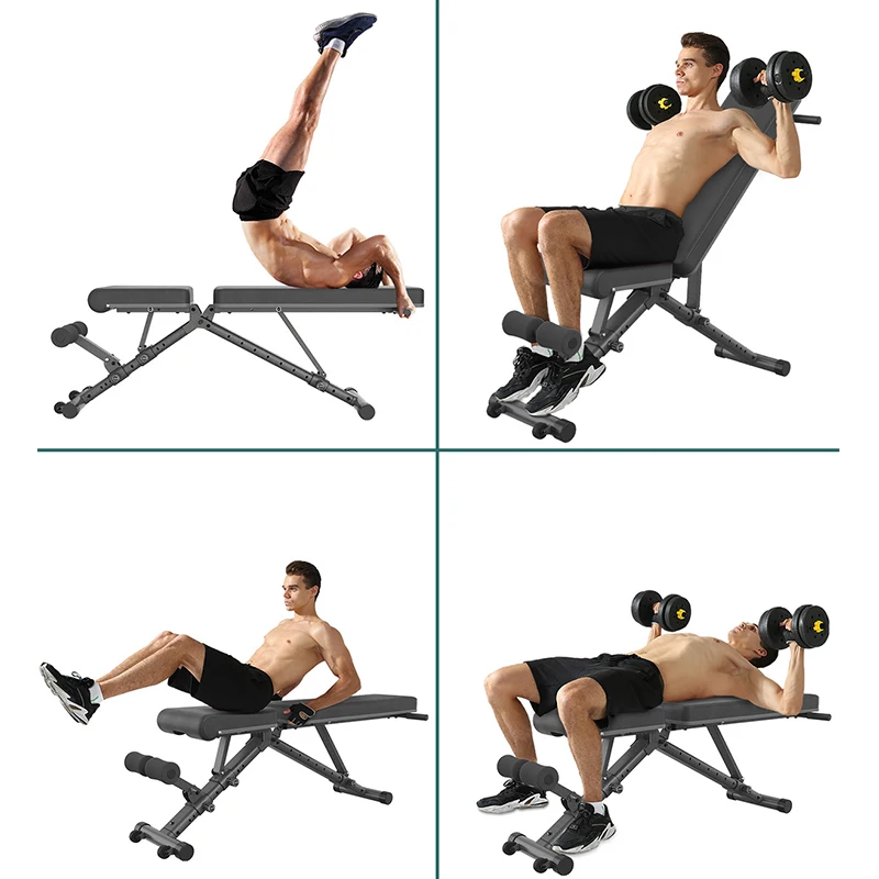multifunctional weight bench, folding weight training bench, foldable gym bench