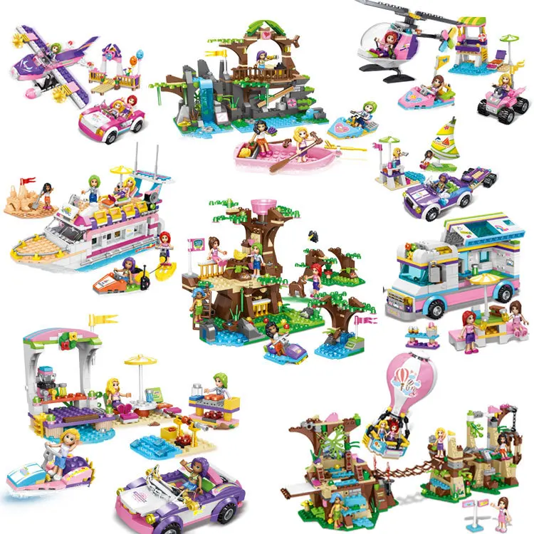 

HSANHE Island Travels GIRL'S Series 5220 Small Particles Building Blocks Children'S Educational Assembled Princess Toy Gift