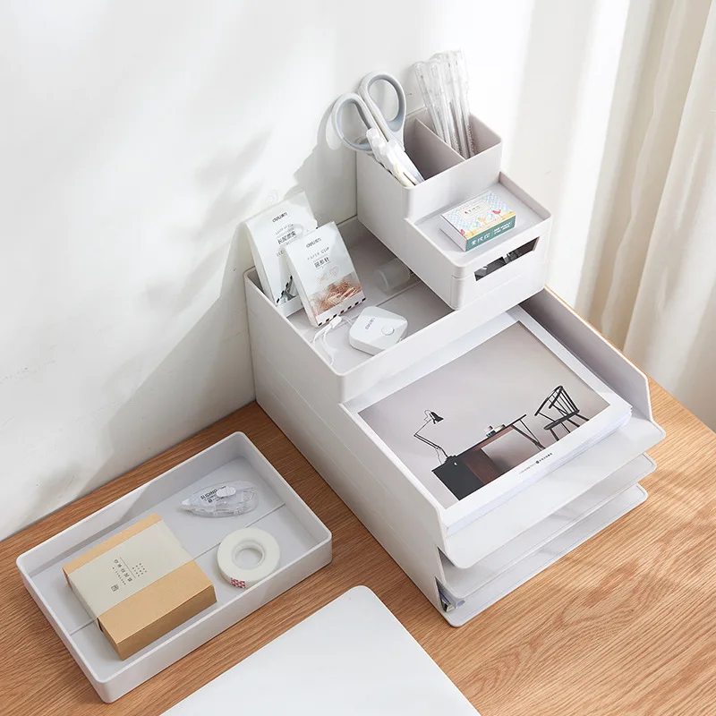 Офисный ящик для хранения, студенческие канцелярские принадлежности, А4, бумажный файл, стеллаж для хранения, многофункциональный Рабочий стол, отделочная коробка для мусора