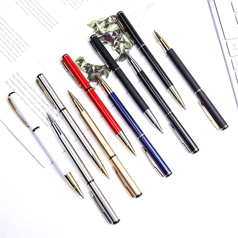 Business Personalized Logo Metal Luxury Gel Pen Korean Fun Roller Ball Cute Ballpen Signature Stationery School Office Thing kit