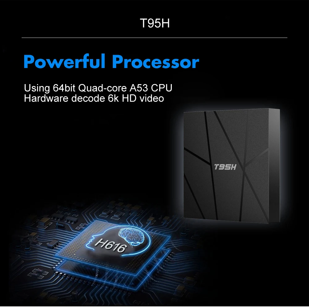 Приставка Смарт ТВ T95H Android 10 0 Allwinner H616 4 + 64 ГБ 4K 6K Wi Fi 2 ГГц|ТВ-приставки и