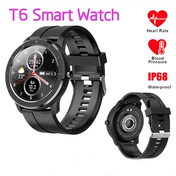 

Ottwn T6 Smart Watch 1.28inch Full Touch Screen IP68 Waterproof Sports Fitness Watches heart rate sleep monitor for Android IOS