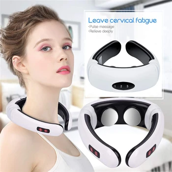 

Electric Pulse Back and Neck Massager Far Infrared Heating Pain Relief Tool Health Care Relaxation