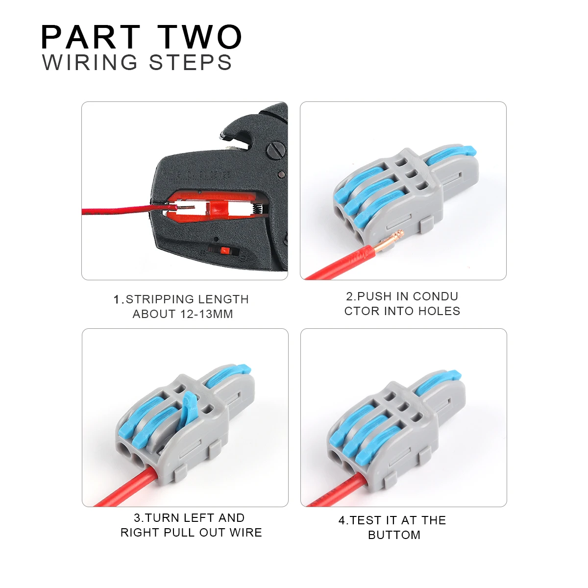 1 Input 2/3/4/5 Output Splitter Quick Spring Splicing Wire Connector Electric Cable Terminal Block Push In With Operation Lever