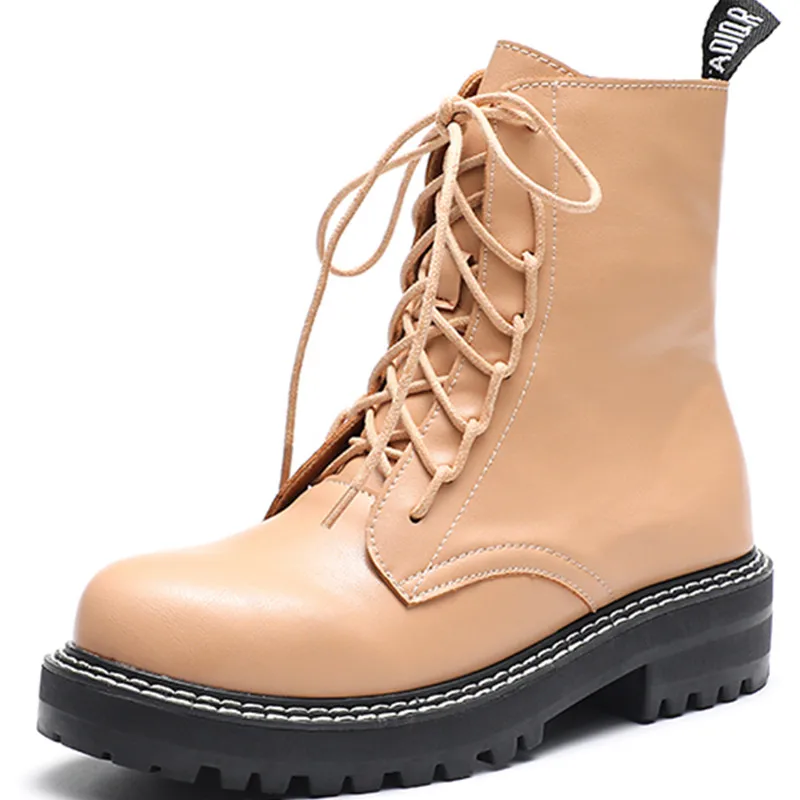 

RASMEUP 2020 Autumn And Winter Women Martin Boots Breathable Boots Women Microfiber Boots Wild Botin Mujer Shoes Women Shoes