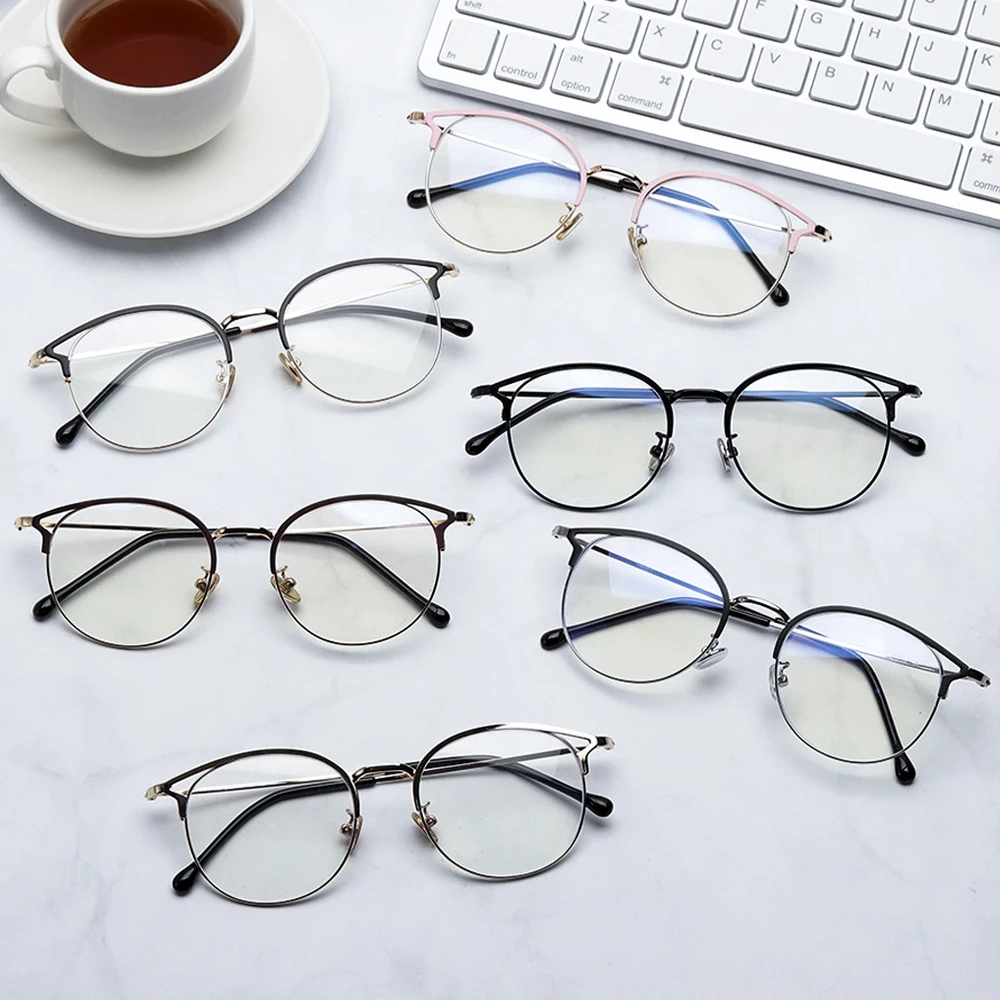 geeky metal frame clear glasses