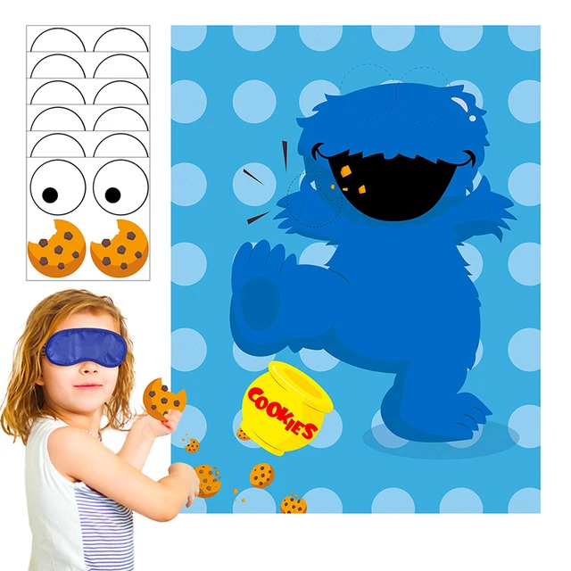 Sesame Cute Cartoon Blindfold Poster Cookies Stickers Room Decor Birthday Party Decoration Favors Games Supplies for Children