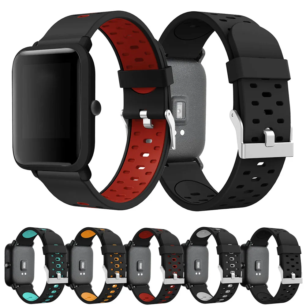 Ремешок силиконовый для Xiaomi Huami Amazfit GTS GTR 42 мм Bip Lite сменный спортивный браслет
