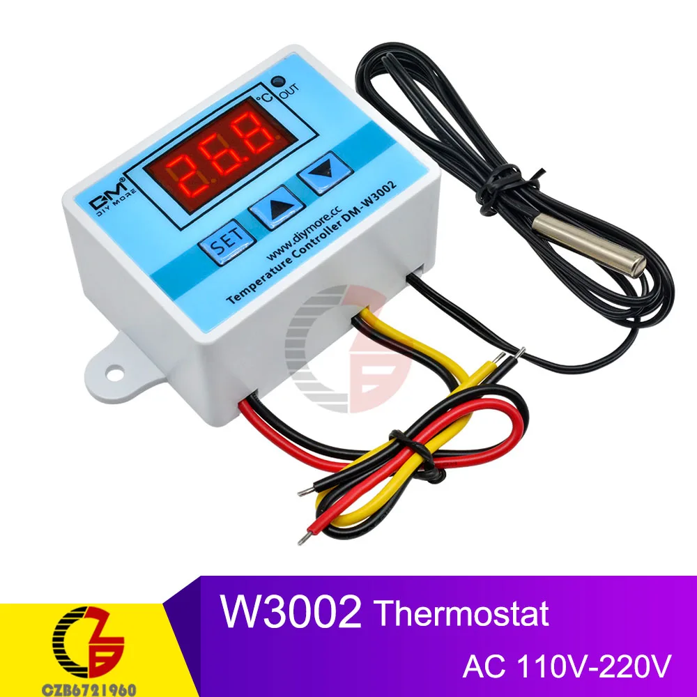 W3002 110V-220V W3001 110 В 220 в 12 В 24 в цифровой регулятор температуры Термостат терморегулятор инкубатор для аквариума водонагреватель регулятор температуры - Цвет: W3002 110V-220V