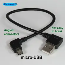PCTONIC локоть Micro-USB кабель для банка питания прямоугольные разъемы изогнутый короткий кабель для передачи данных Мужской type-A USB к micro male