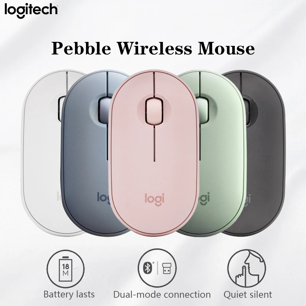 Мышь Logitech PEBBLE Bluetooth беспроводная Тонкая и легкая Бесшумная 1000DPI | Компьютеры офис