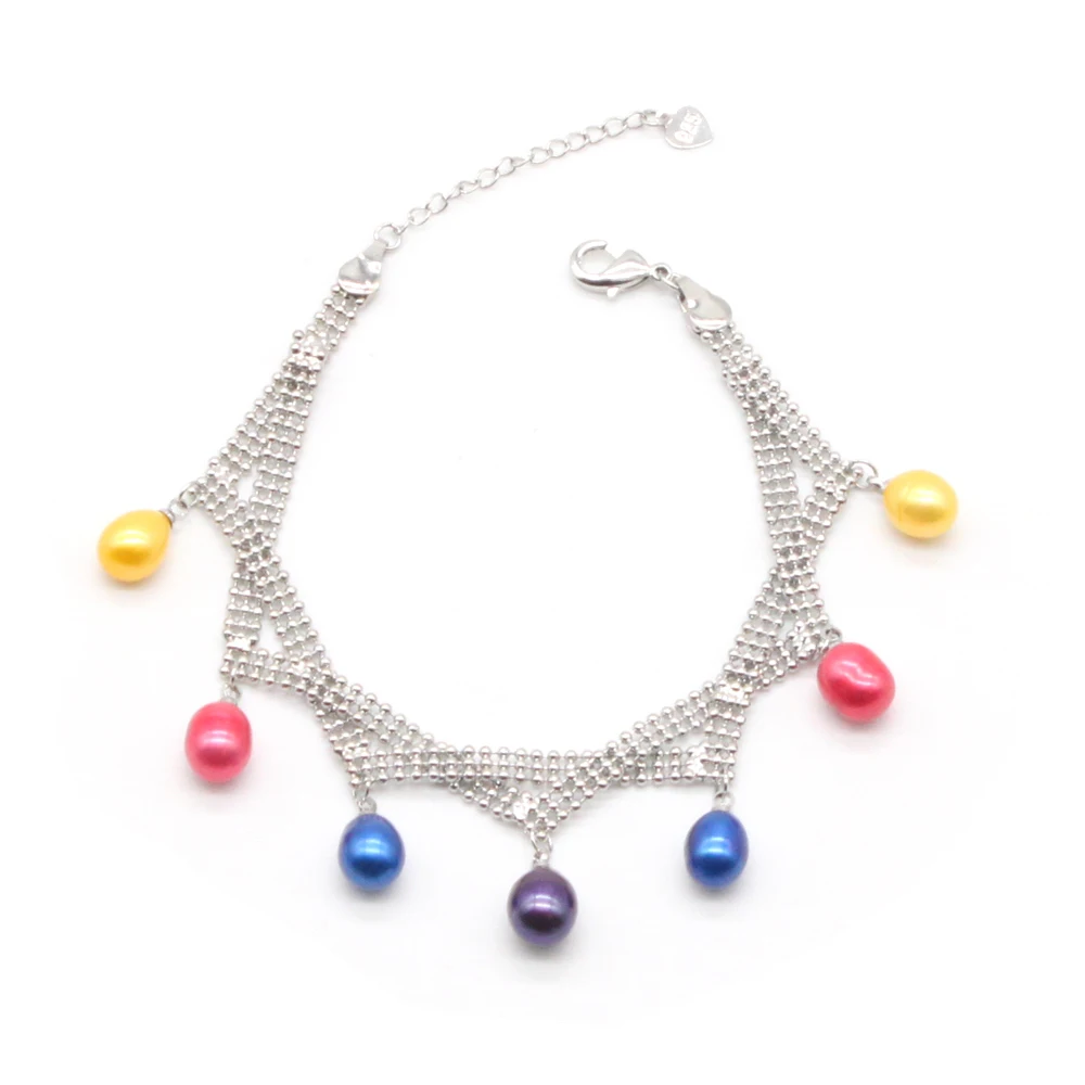 Real Freshwater Oval Pearl Bracelet 