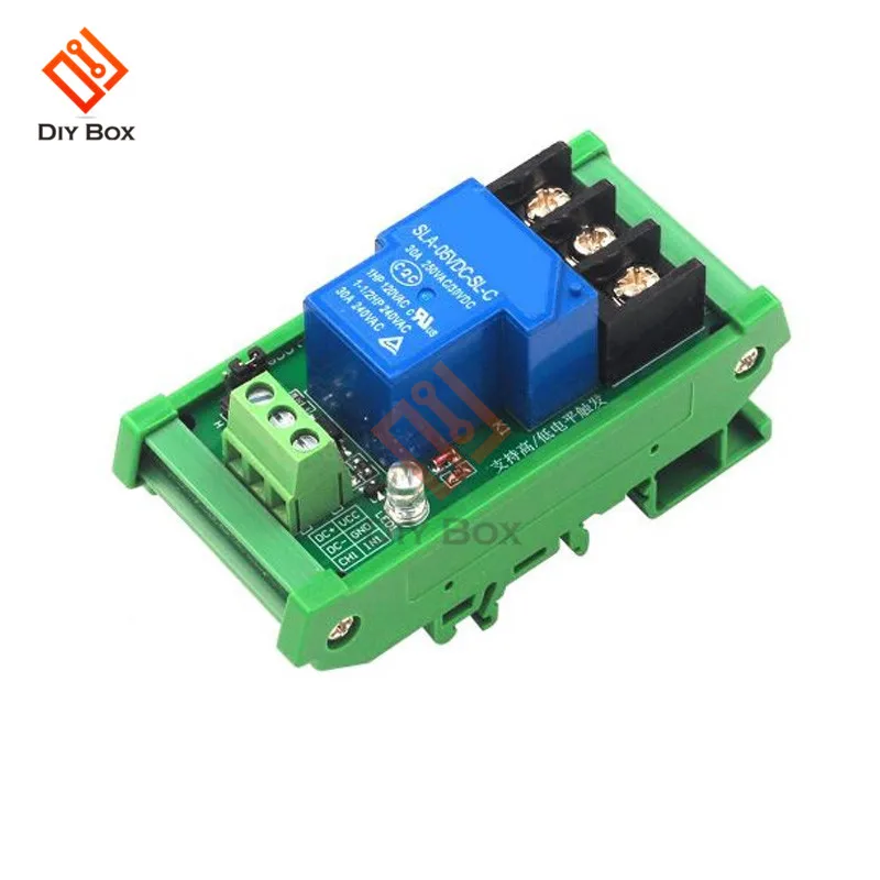 

1/2 Way 30A 12V Relay Module Optocoupler High/Low Level High Current With Guide Rail Trigger Relay Module For PLC Automated